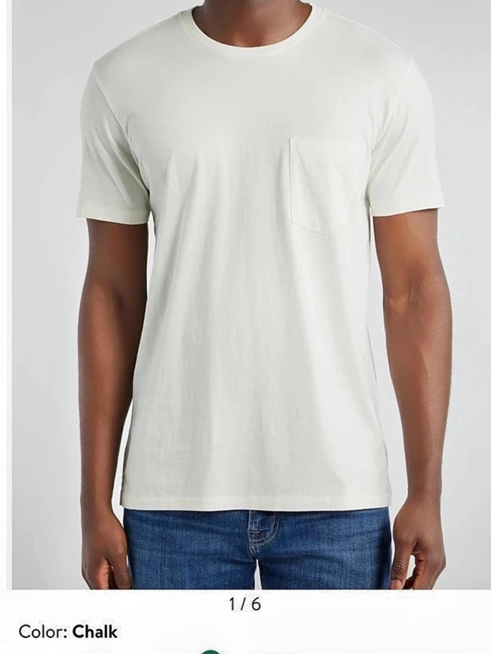 rag & bone Garment Dye Classic Pocket Tee White Medium